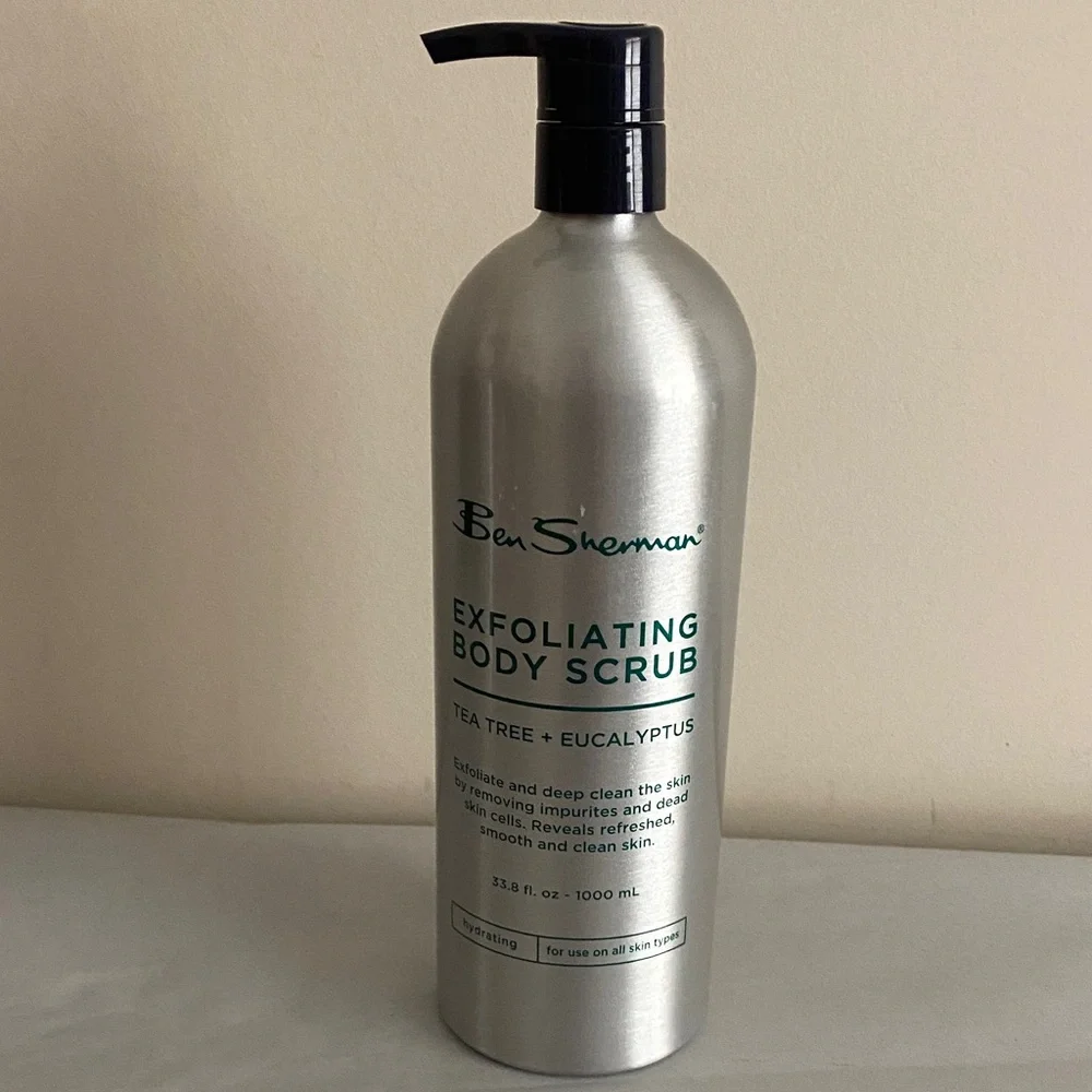 Ben Sherman Exfoliating Body Scrub wash tea tree eucalyptus large 33.8oz pump